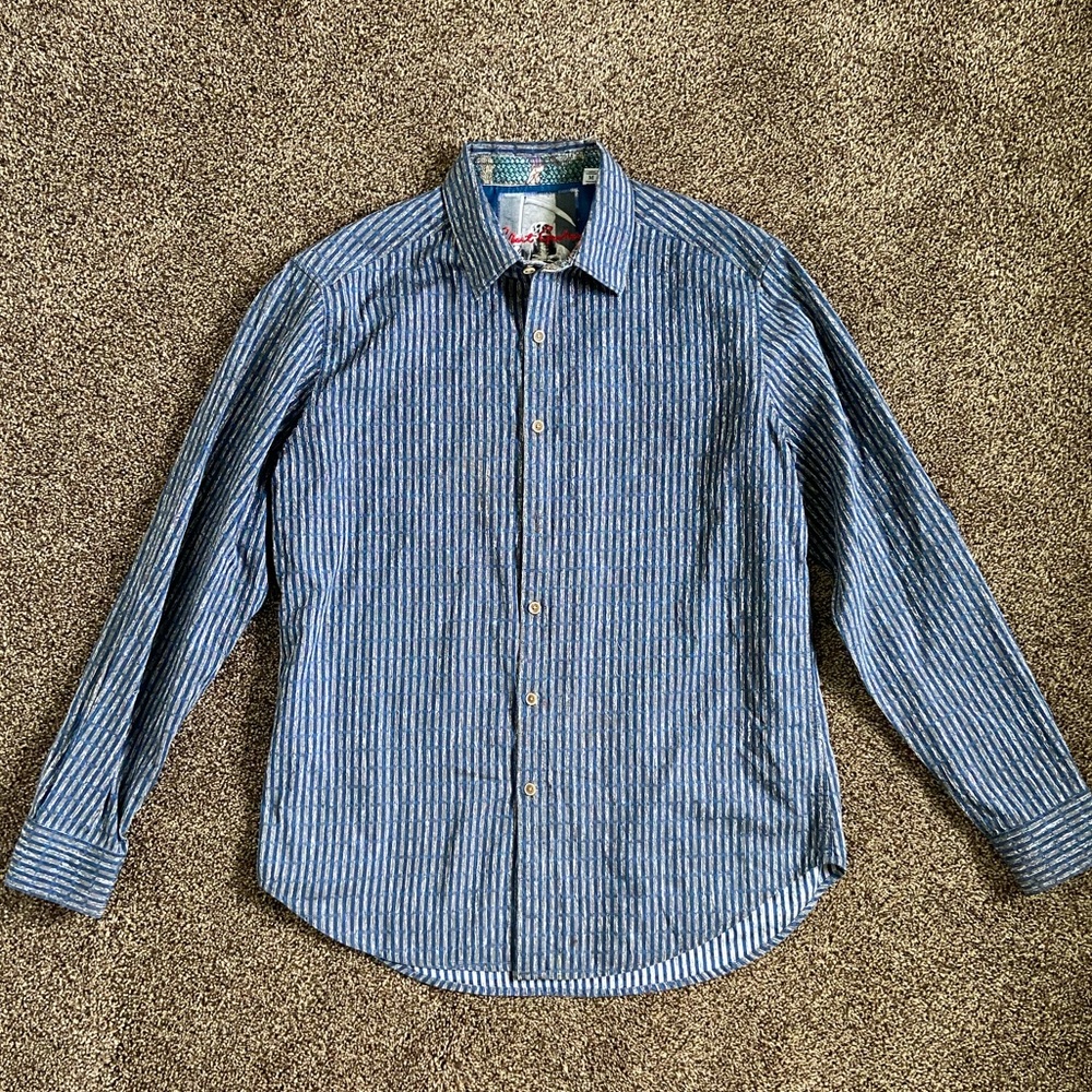 Robert Graham Striped Button Down Shirt Size Medium